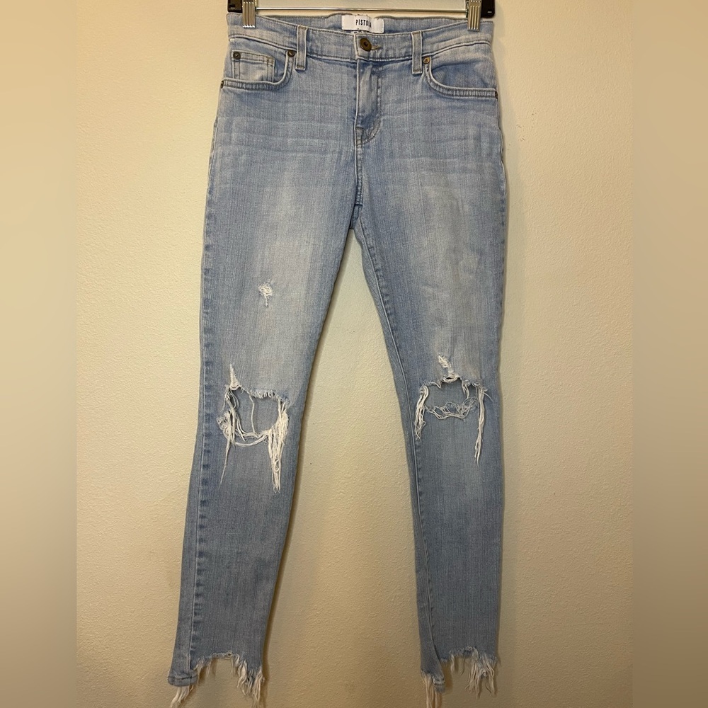 Pistola Audrey Mid Rise Jeans Size 25, Revolve, Distressed, Crop